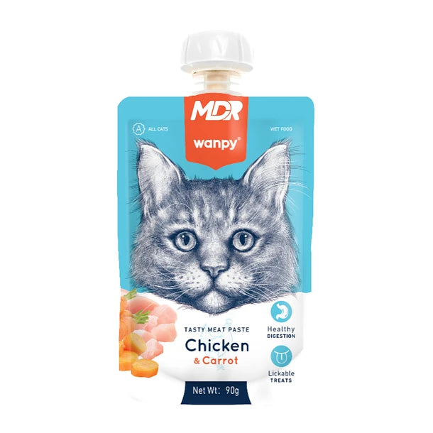 WANPY TASTY MEAT PASTE CAT CHICKEN & CARROT 90G