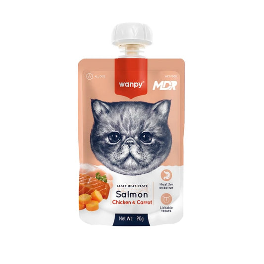 WANPY TASTY MEAT PASTE CAT SALMON, CHICKEN & CARROT 90G