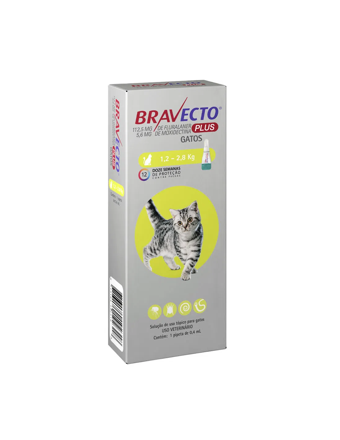 BRAVECTO PLUS PARA GATOS DE 1,2 A 2,8 KG