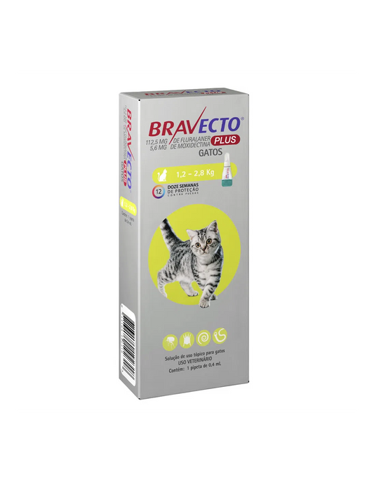 BRAVECTO PLUS PARA GATOS DE 1,2 A 2,8 KG