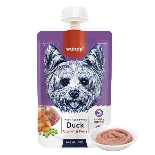 WANPY TASTY MEAT PASTE DOG DUCK, CARROT & PEA 90G